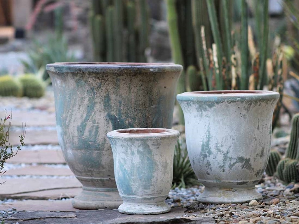 [PV-TS0309ATS-S3] CHIANNI URN PLANTER, ATLANTIS SKY, SET OF 3- SIZES ABC, 22"X22"X23", 15"X15"X16", 10"X10"X11"