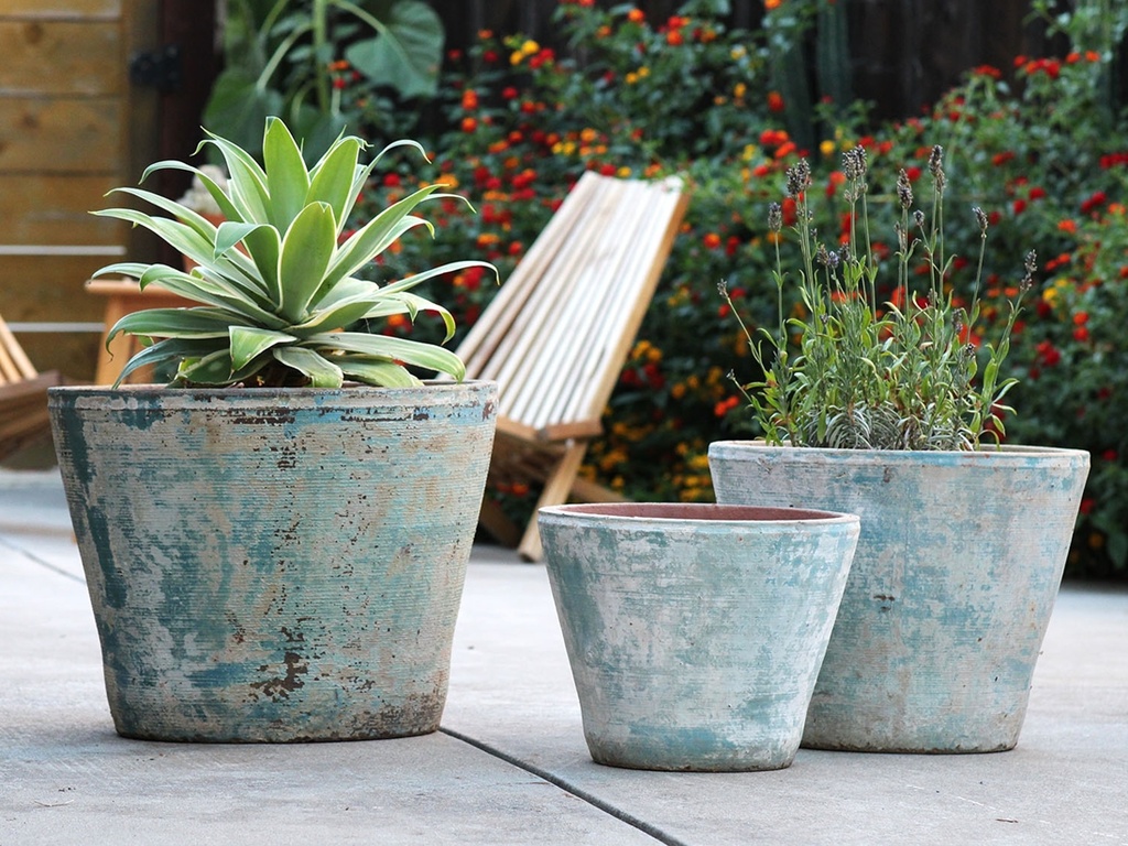 TUSCANSUN POT, ATLANTIS SKY, 20.0"X16.0", 17.0"X13.0", 13.0'X10.0"