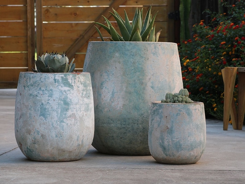 DAKHLA PLANTER, ATLANTIS  SKY, SET OF 3- 26.0"X28.0", 18.5"X20.5",13.0"X14.0"