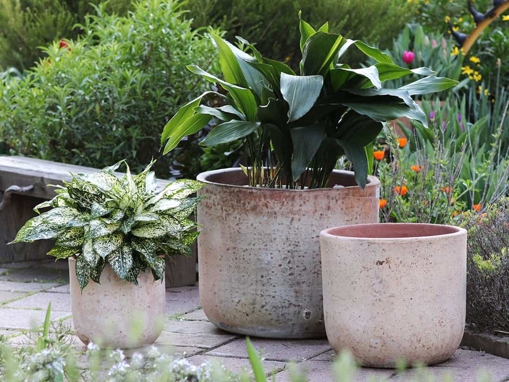 MILANO SHORT BARREL PLANTER, HEIRLOOM WHITE, SET OF 3 - 19.0" X 14.0", 15.5" X 12.5", 12.5" X 11.5"