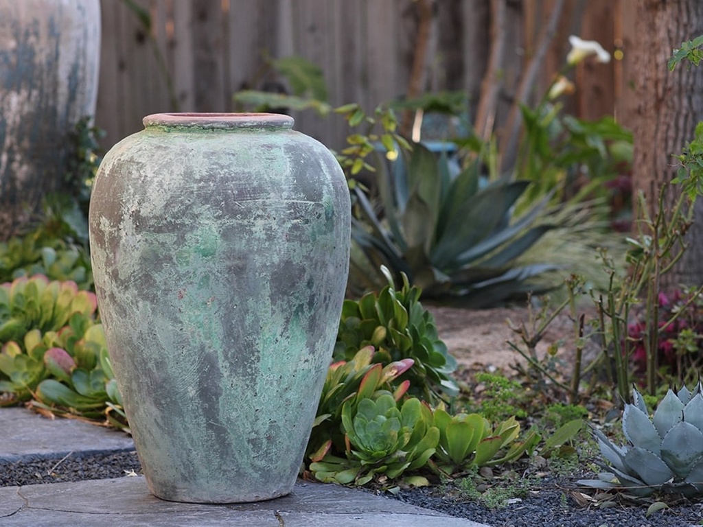 [PV-TSC2142VDG] ANCIENT WINE JAR, VERDIGRIS, - 16.0" X 26.0"