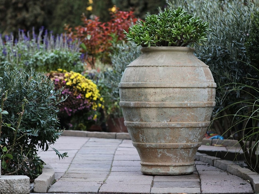 [PV-TSC3514ATC] ATLANTAEAN WINE JAR, AGED TERRACOTTA, 24"X35.5"