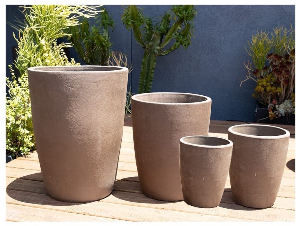 [PY-1579PCL-S4] PAMPLONA PLANTER, PURPLE CLAY, SET OF 4- 22.0"X27.0", 18.0"X23.0", 14.0"X18.0", 11.0"X13.5.0"