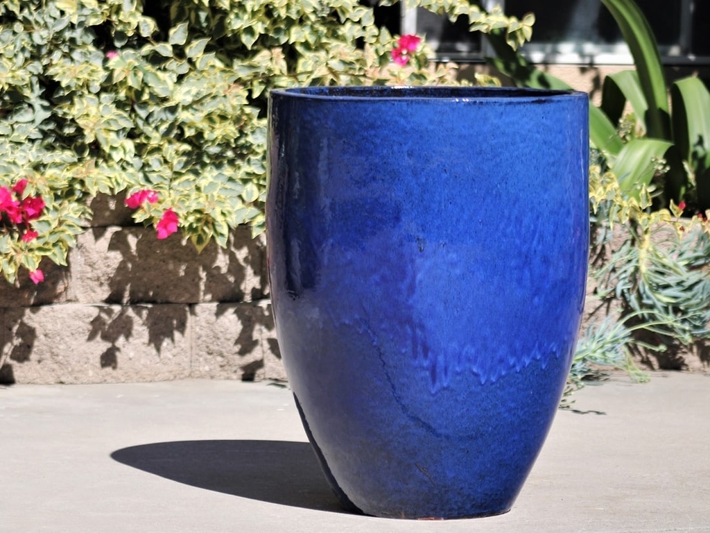 [PY-1627FBL-S3] LOCHES TALL PLANTER, FALLING BLUE, SET OF 3 - 16.5" X 23.5", 12.0" X 17.5", 8.5" X 13.0"
