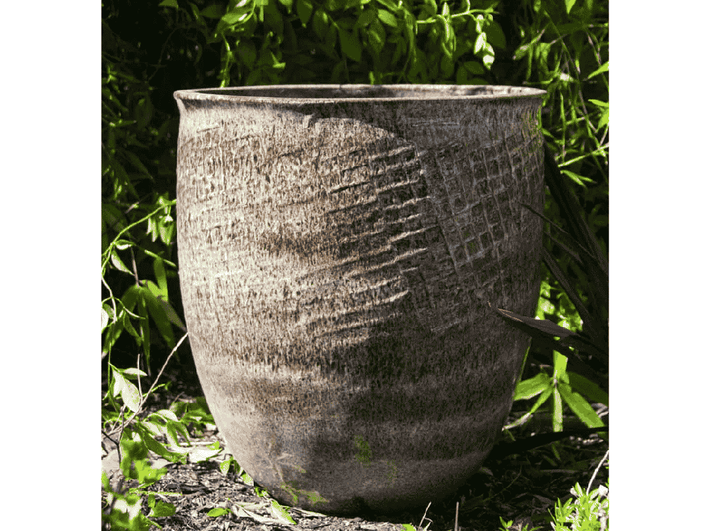 [PY-1645CPC-S3] NET PRINTED PLANTER, CAPPUCCINO, SET OF 3 - 19.5" X 21.0", 15.5" X 17.0", 12.0" X 13.0"