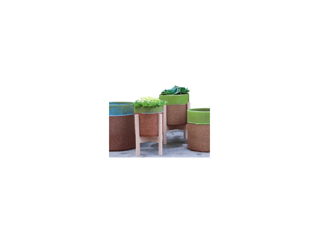 [PY-5178GCS-S4] ARECA PALM PLANTER, GREEN CONTINENTAL SAND, SET OF 4- 14.0"X14.0" , 12.0"X12.0", 10.0"X10.0"