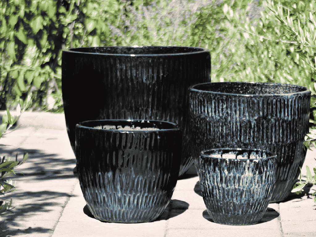 [PY-5203IBL-S4] WILLOW PLANTER, ICE BLUE, SET OF 4 - 18.5"X16.0", 14.5"X13.5", 11.5"X10.5", 8.5"X7.5"