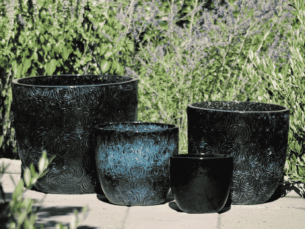 [PY-5214IBL-S4] SUWANNEE PLANTER, ICE BLUE, SET OF 4 - 18.5"X16.0", 14.0"X13.5", 11.5"X10.0", 8.5"X7.5"