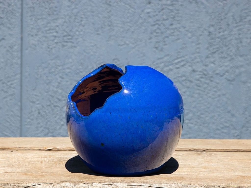 [PY-5355FBL-A] ORBIT PLANTER, FALLING BLUE, 15.0"