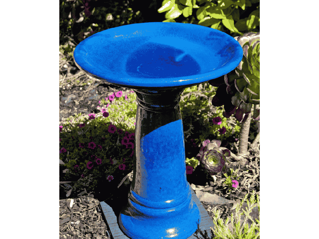 HYACINTH BIRDBATH, FALLING BLUE, 18.0" X 22.0"