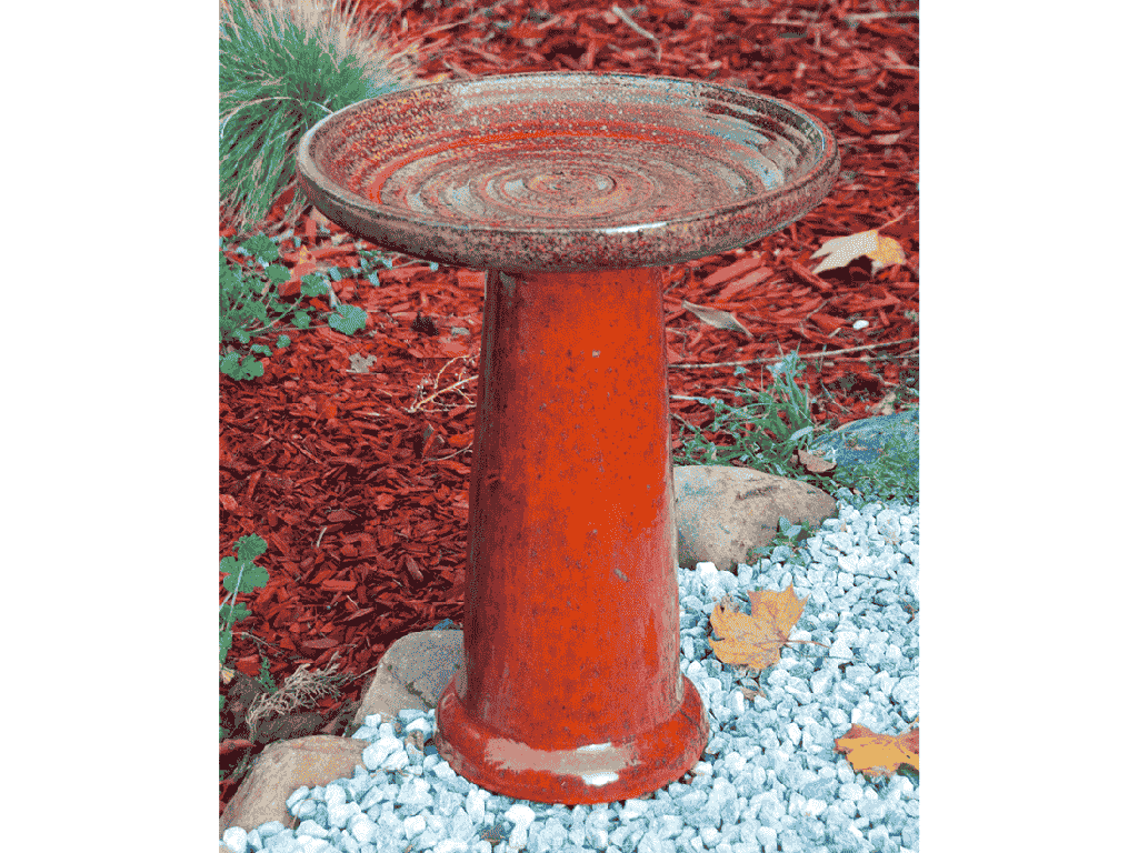[PY-AB1705SDN] VORTEX BIRDBATH/LOCKING TOP, SEDONA, 15"X19"