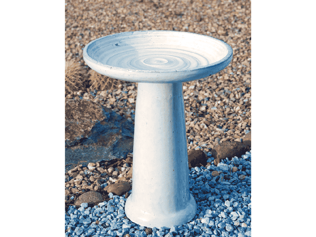 VORTEX BIRDBATH/LOCKING TOP, WHITE SPECKLE, 15"X19"