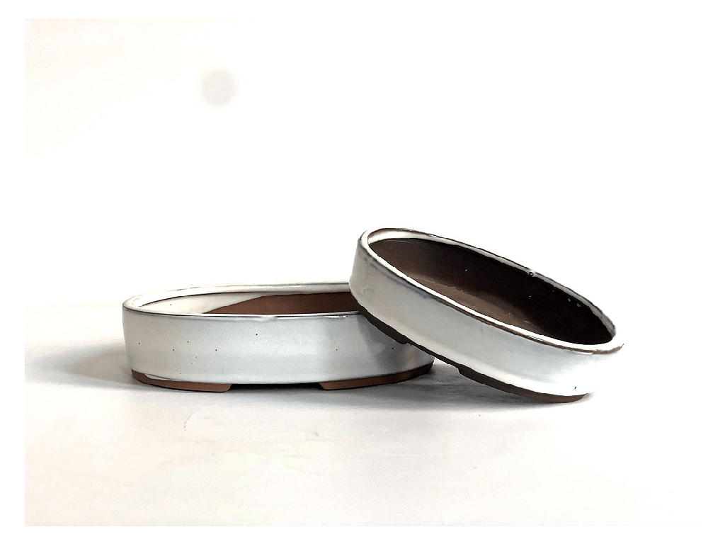 [PY-B1002WSP-S3-C2] KYOTO BONSAI, WHITE SPECKLE, SET OF 3- 9.5"x8.0"x2.0", 7.5"x6.0"x2.0", 6.5"x5.0"x1.5" "SOLD IN CASE OF 2"