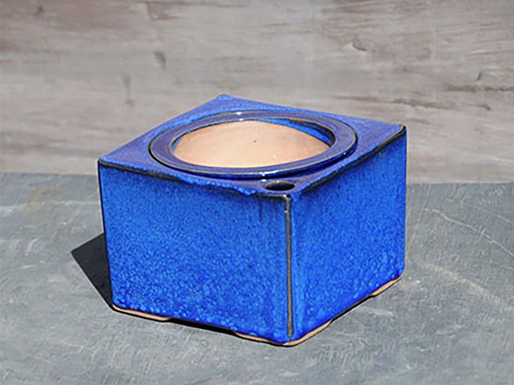 [PY-S1355FBL-C-C6] SQUARE SW POT, FALLING BLUE, SIZE C 5.0"x4.0" (SOLD IN CASE OF 6)