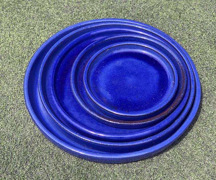 [PY-SCR03FBL] ROUND SAUCER, FALLING BLUE, OD 15.5", ID 14"