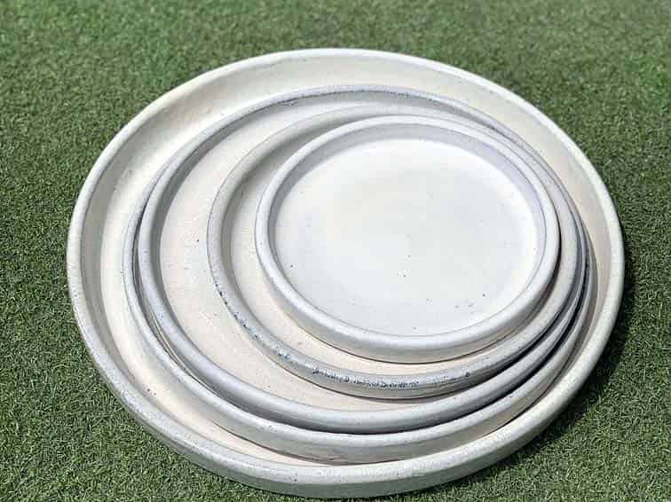 [PY-SCR05VNL] ROUND SAUCER, VANILLA, 12"D