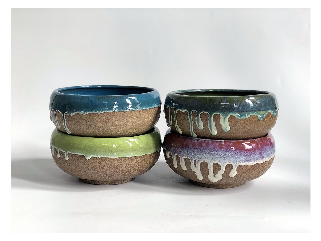 [PY-T5353MIX-C4] CHERRY BLOSSOM BOWLS, MIXED COLORS, 7.5"X3.5", (SOLD IN CASE OF 4)