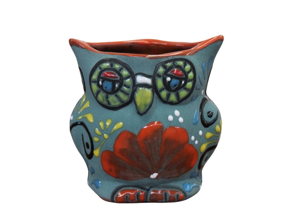 [TL-A5054TRL] TALAVERA TIERRA LUZ, BÚHO MINI, 5"x4"x5.5"