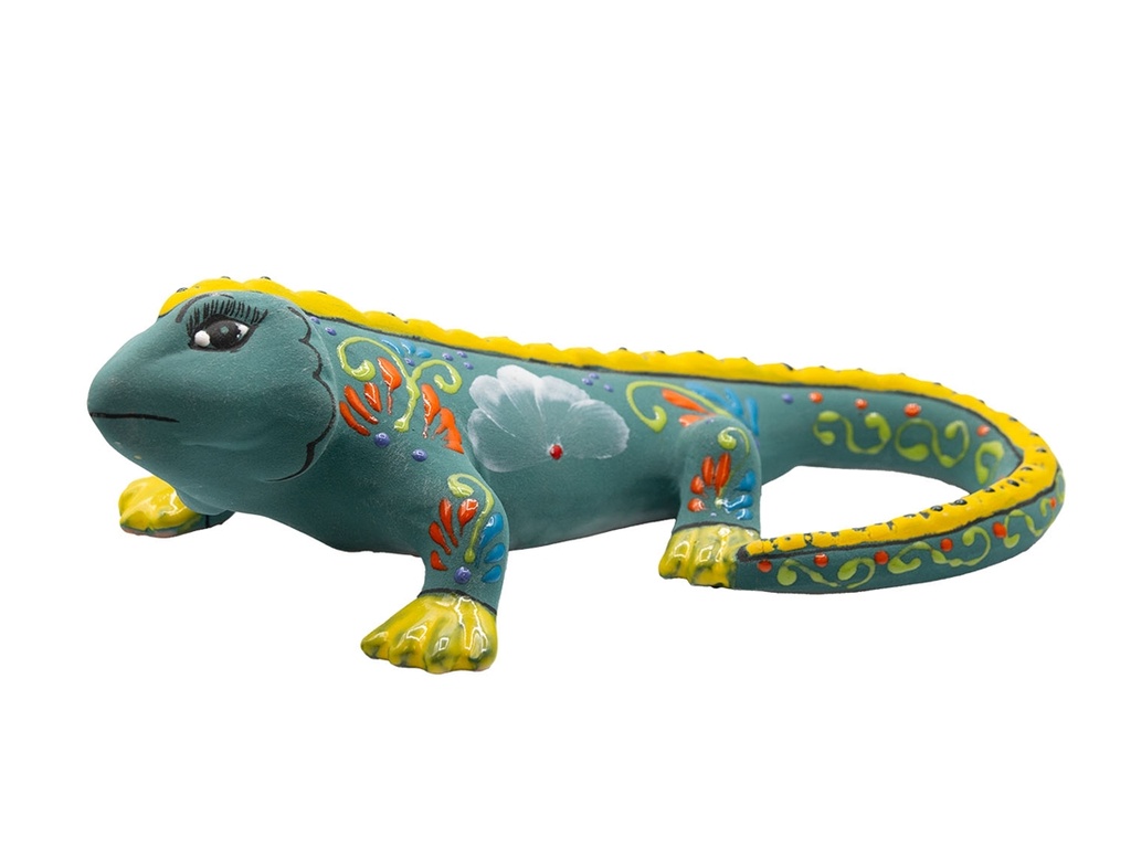 TALAVERA TIERRA LUZ EXTRA LARGE IGUANA, 19" x 21" x 4"