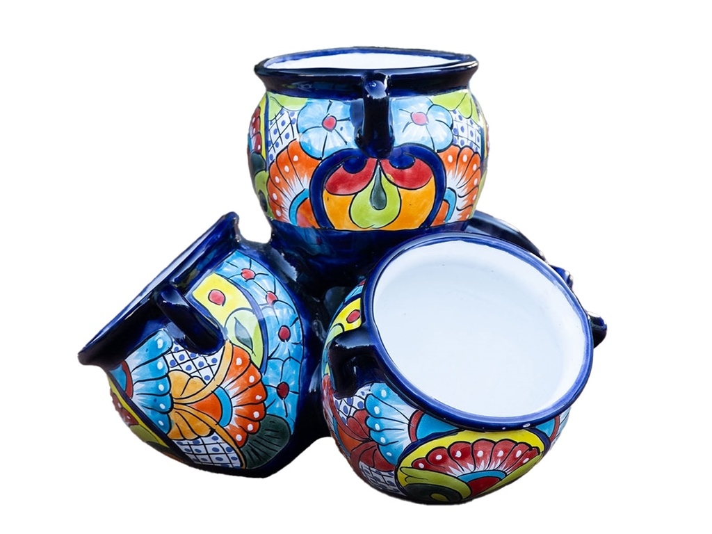 [TL-J2063] TALAVERA BAJA STACKED FOUR CUPS PLANTER, 16.0"x13.0"