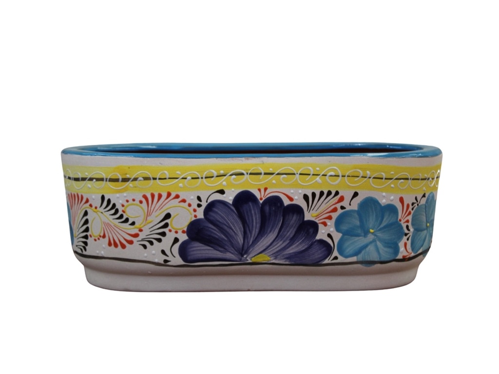 [TL-J5034TRL] TALAVEREA TIERRA LUZ LARGE CANOE PLANTER, 8.5" x 16" x 8"