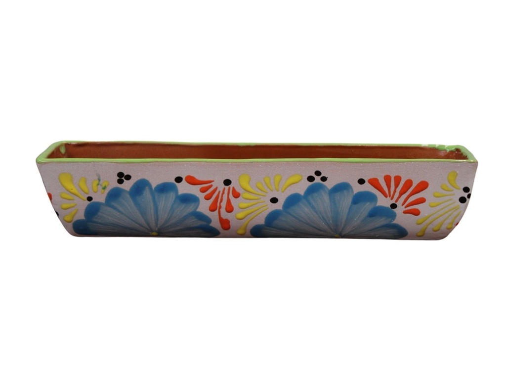 TALAVEREA TIERRA LUZ NARROW RECTANGULAR PLANTER, 4" x 16.5" x 5"