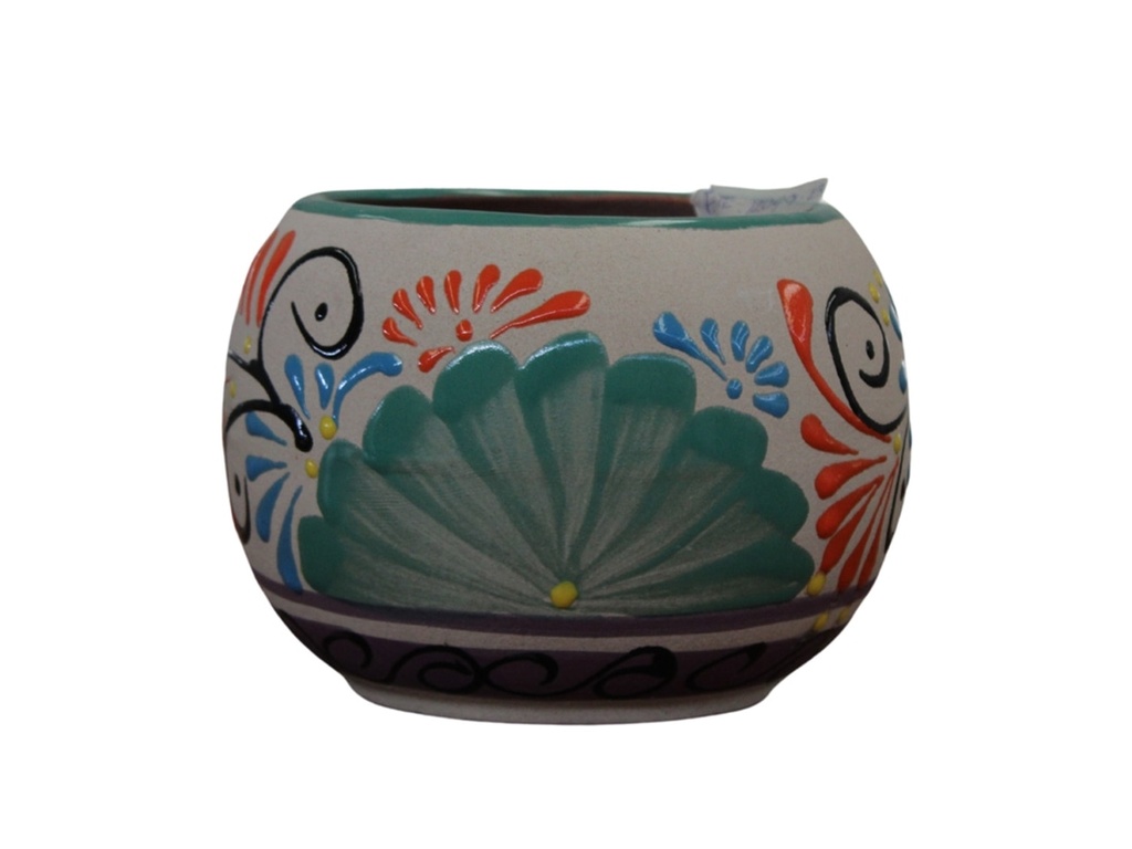 [TL-J5049TRL-B-C6] TALAVERA TIERRA LUZ, MACETA  BOLA, 8.0"X7.0" , SOLD IN CASE OF 6