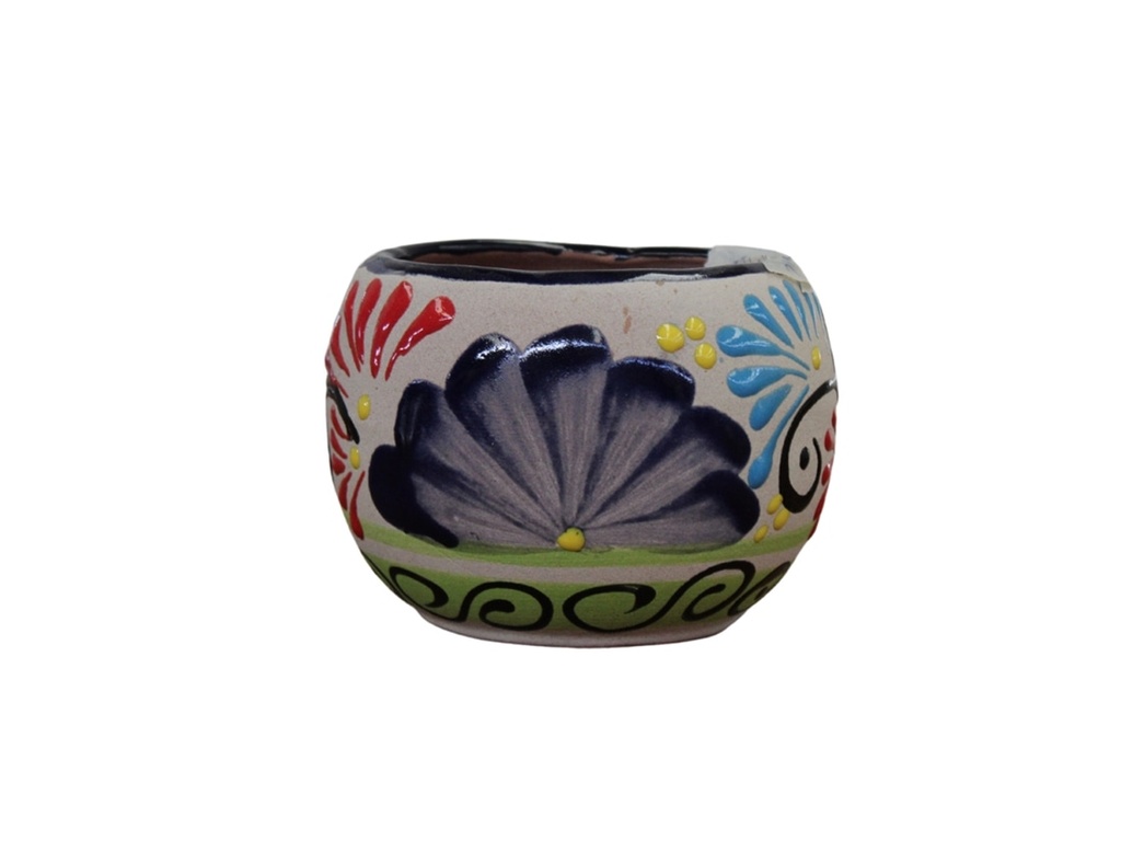[TL-J5049TRL-C-C12] TALAVERA TIERRA LUZ, MACETA  BOLA, 6.5"X5.5", SOLD IN CASE OF 12