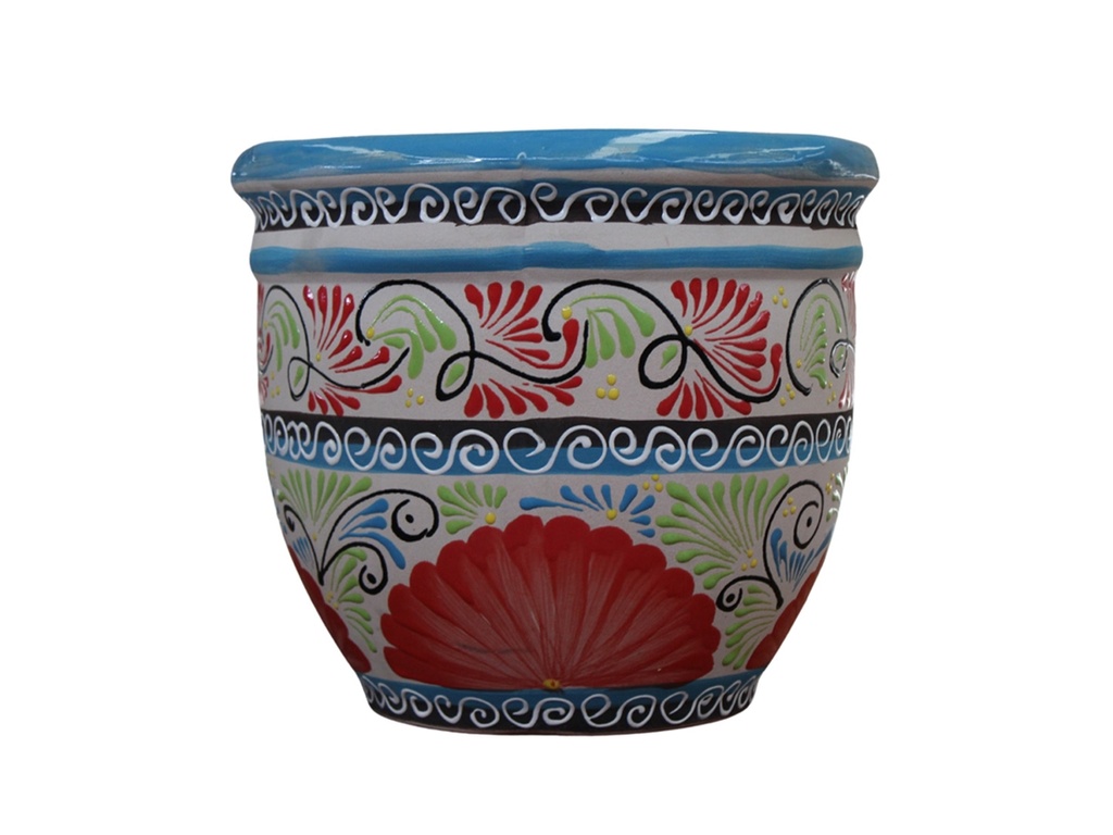 [TL-J5090TRL] TALAVERA TIERRA LUZ LARGE CAMPANA POT, 15.5" x 15"