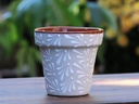 GARDEN VASE POT, SMALL, 4.5" x 5.5", CHRYSANTHEMUM WHITE, SOLD IN CASE OF 6