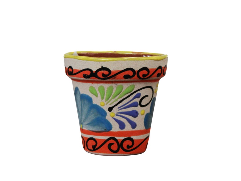 TALAVERA TIERRA LUZ GARDEN VASE #2, 4.5" x 5.5", SOLD IN CASE OF 8