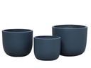 REINFORCED FIBER STONE BOWL PLANTER, DARK GREY, SET OF 3- 16.5"X13.5", 14.0"X12.0", 12.0"X10.0"