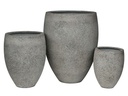 STONEHAVEN PLANTER, GREY STONE, SET OF 3- 26.5"X33.5", 19.0"X24.5", 14.0"X18.0"