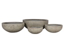 STONEHAVEN BASIN, GREY STONE, SET OF 4- 21.5"X9.0",  17.5"X7.5", 13.5"X5.5", 11.0"X4.5"