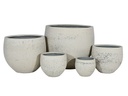 RUSTIC SPHERE PLANTER, GREY STONE, SET OF 5- 27.0"X22.5", 21.0"X17.5", 15.5"X13.5", 12.5"X10.5", 10.0"X8.5"