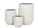 IVORY HEX PLANTER, WHITE SAND, SET OF 3- 21.0"X27.0", 15.5"X19.0", 11.0"X13.0"