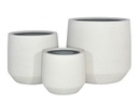 GEO POT, WHITE SAND, SET OF 3- 21.0"X19.0", 16.5"X15.0", 12.5"X11.0"