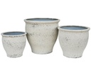 STONE BELL PLANTER, IVORY NATURAL STONE, SET OF 3- 25.0"X23.0", 20.5"X18.5", 16.5"X15.0"