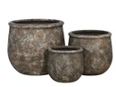 TITAN PLANTER, PATINA BROWN, SET OF 3- 21.5"X19.0", 16.5"X15.0", 12.5"X11.0"