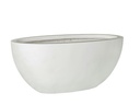 LOW OVAL PLANTER, WHITE POLY POLY FIBERS, SET OF 2-  25.5"X12.0"X10.0", 20.0"X9.0"X7.0"