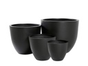 DEEP BOWL PLANTER, BLACK POLY FIBER, SET OF 4- 35.5"x31.5", 27.5"x23.5", 19.5"x17.5", 15.5"x14"