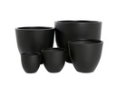 DEEP BOWL PLANTER,  BLACK POLY FIBER, SET OF 5-   43.5"x37.5", 35.5"x31.5", 27.5"x23.5", 19.5"x17.5", 15.5"x14"