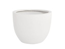 DEEP BOWL PLANTER  WHITE POLY FIBER, SET OF 3- 27.5"x23.5", 19.5"x17.5", 15.5"x14"