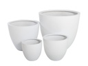 DEEP BOWL PLANTER,  WHITE POLY FIBER, SET OF 4-  35.5"x31.5", 27.5"x23.5", 19.5"x17.5", 15.5"x14"