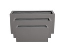 RECTANGULAR BOX PLANTER  DARK GREY POLY FIBERS, SET OF 3- 39.5"x15.5"x19.5", 31.5"x12"x15.5", 23.5"x10"x12"