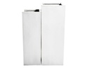 TALL SQUARE PLANTER WHITE POLY POLY FIBERS, SET OF 2- 15"x15"39.5" 12"x12"x35.5" (AB)
