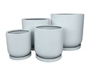 U SHAPE PLANTER, WHITE, SET OF 4- 17.5"X17.5, 15.0"X15.0", 12.5"X12.5", 10.5"X10.5"