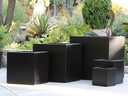 CUBE PLANTER, BLACK, SET OF 5- 23.5"x23.5"x23.5", 19.5"x19.5"x19.5", 15.5"x15.5"x15.5", 12"x12"x12", 10"x10"x10"