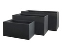 RECTANGULAR PLANTER, BLACK, SET OF 3- 39.5"x19"x19", 31.5"x15"x15", 23.5"x12"x12"