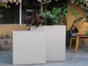 WALL RECTANGULAR PLANTER, ECOSTONE TAN, SET OF 2- 31.5"x12.0"x31.5", 27.5"x 8.5"x 27.5"